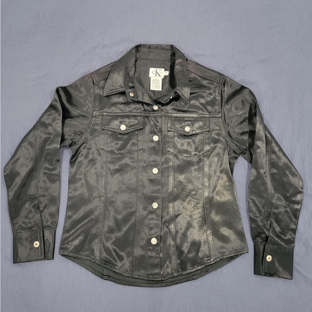 Calvin Klein Shiny Black Button-Up Shirt